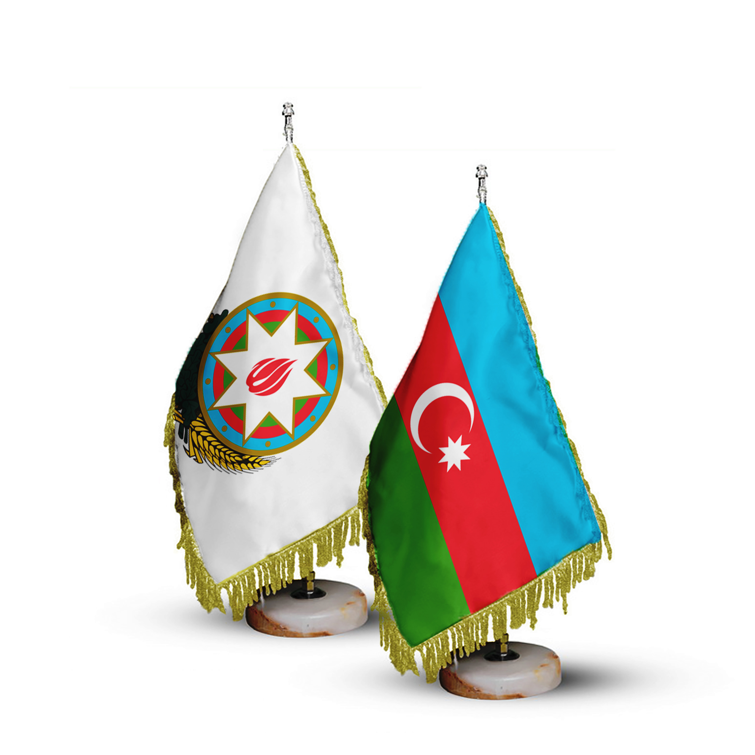 پرچم و نشان رومیزی کشور آذربایجان مجموعه دو عددی