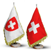 پرچم و نشان رومیزی سوئیس مجموعه دو عددی