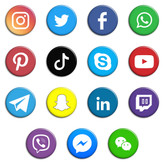 پیکسل طرح شبکه های اجتماعی مجموعه 15 عددی